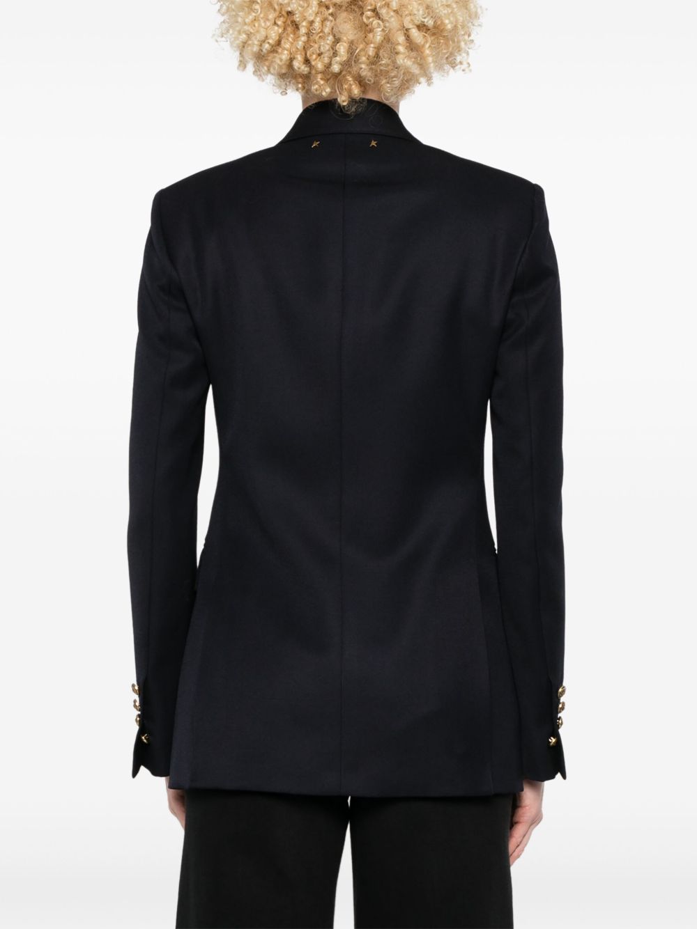 Golden Goose Wool Double-breasted Blazer Jacket Blue