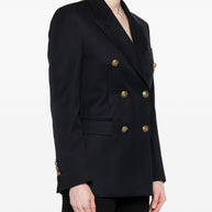 Golden Goose Wool Double-breasted Blazer Jacket Blue