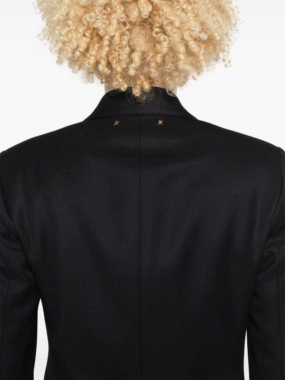 Golden Goose Wool Double-breasted Blazer Jacket Blue