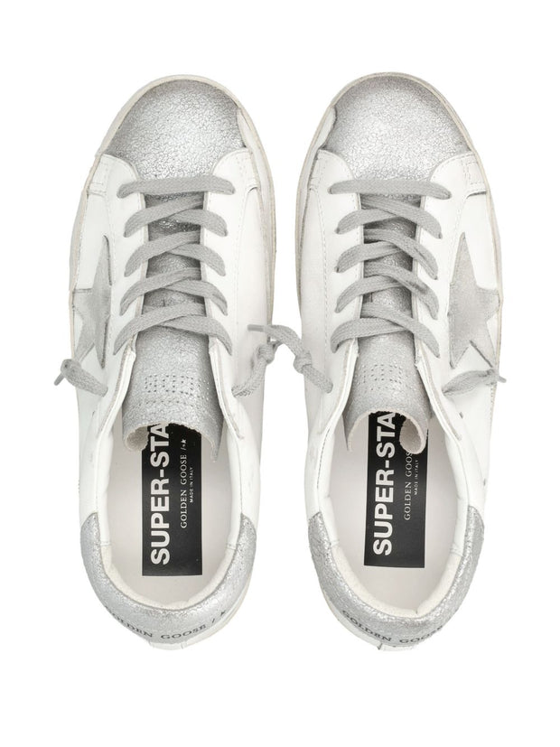 Golden Goose Super-Star Leather Sneakers Silver