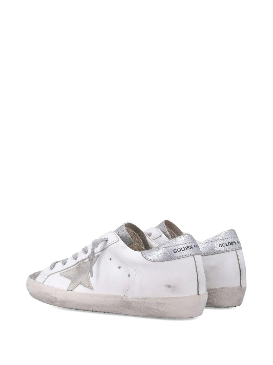 Golden Goose Super-Star Leather Sneakers Silver