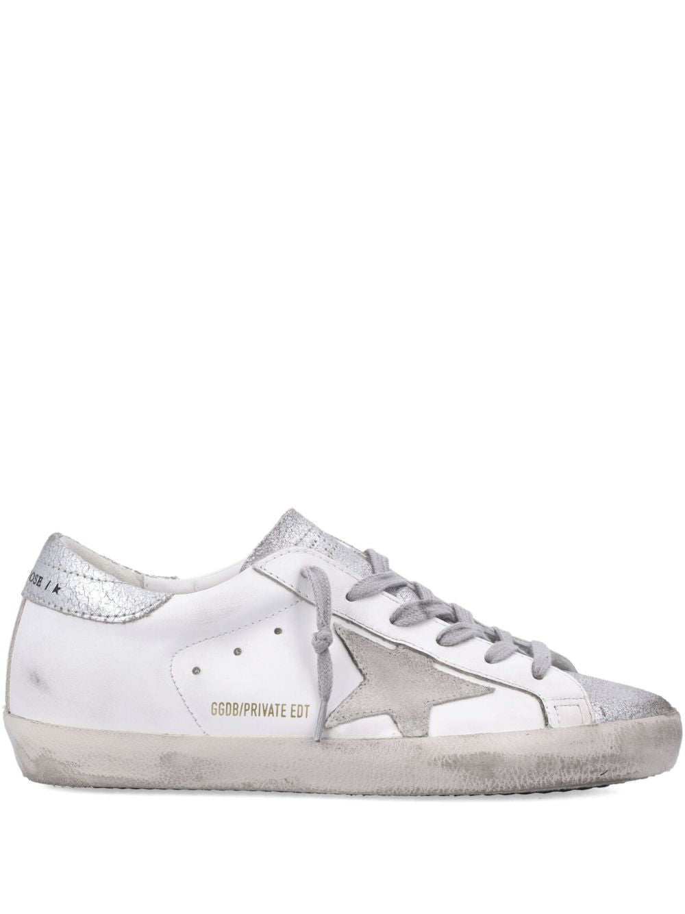 Golden Goose Super-Star Leather Sneakers Silver