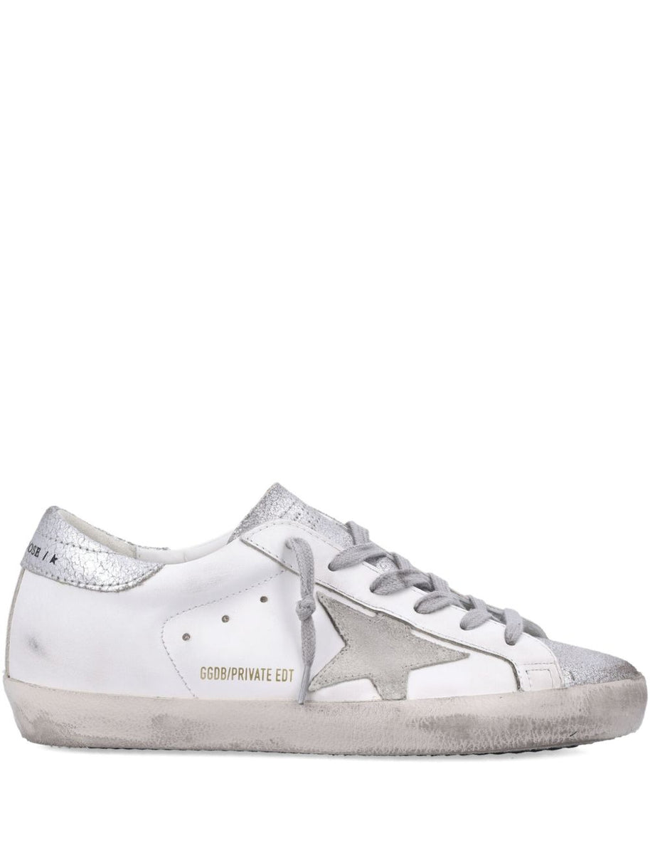 Golden Goose Super-Star Leather Sneakers Silver
