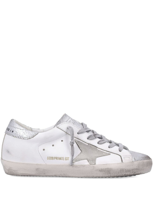 Golden Goose Super-Star Leather Sneakers Silver