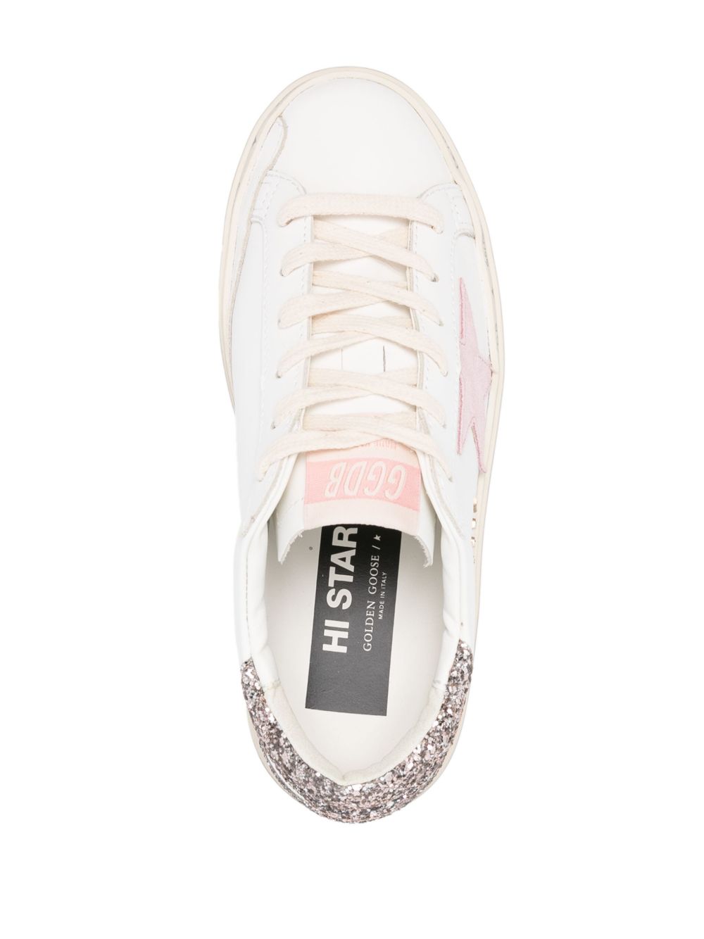 Golden Goose Hi Star Leather Sneakers Pink