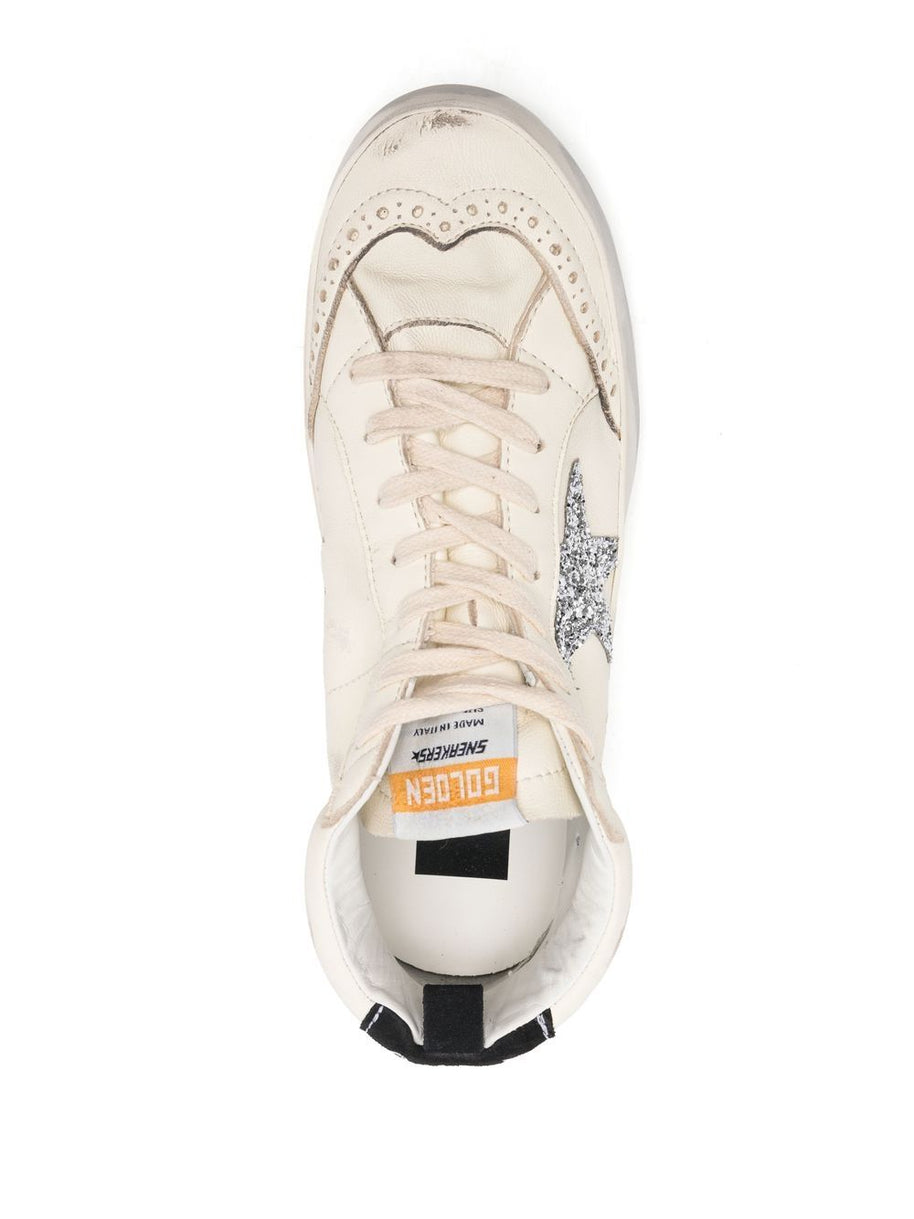 Golden Goose Mid Star Leather Sneakers White