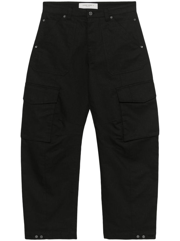 Golden Goose Cotton Cargo Trousers Black