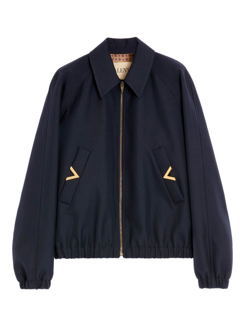 ValentinoVGold Wool Blend Blouson Jacket Blue