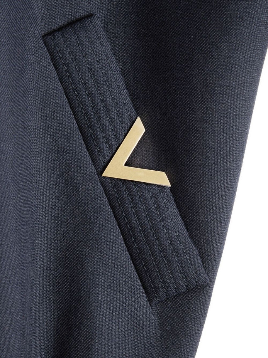 ValentinoVGold Wool Blend Blouson Jacket Blue