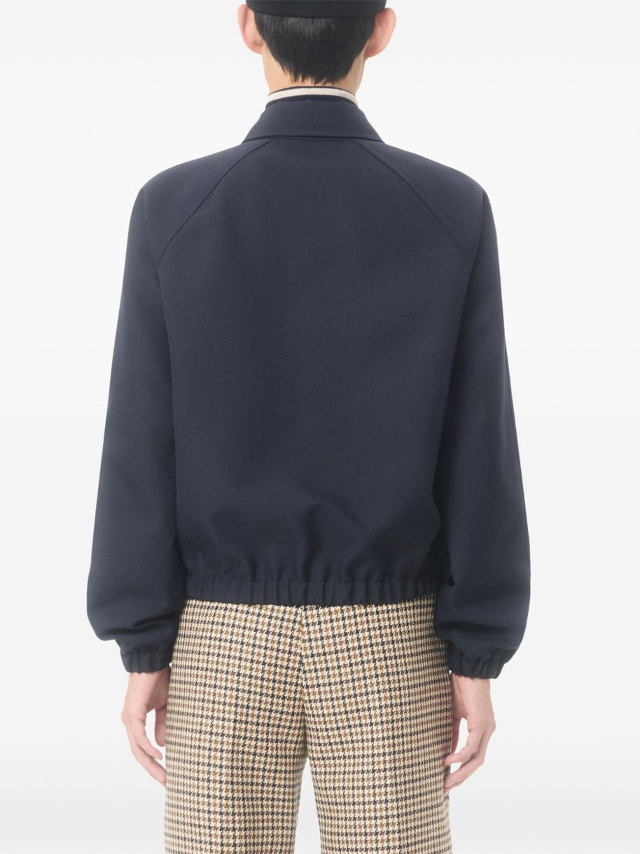 ValentinoVGold Wool Blend Blouson Jacket Blue