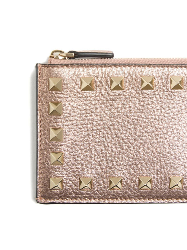 Valentino Garavani Rockstud Leather Coin Purse Pink