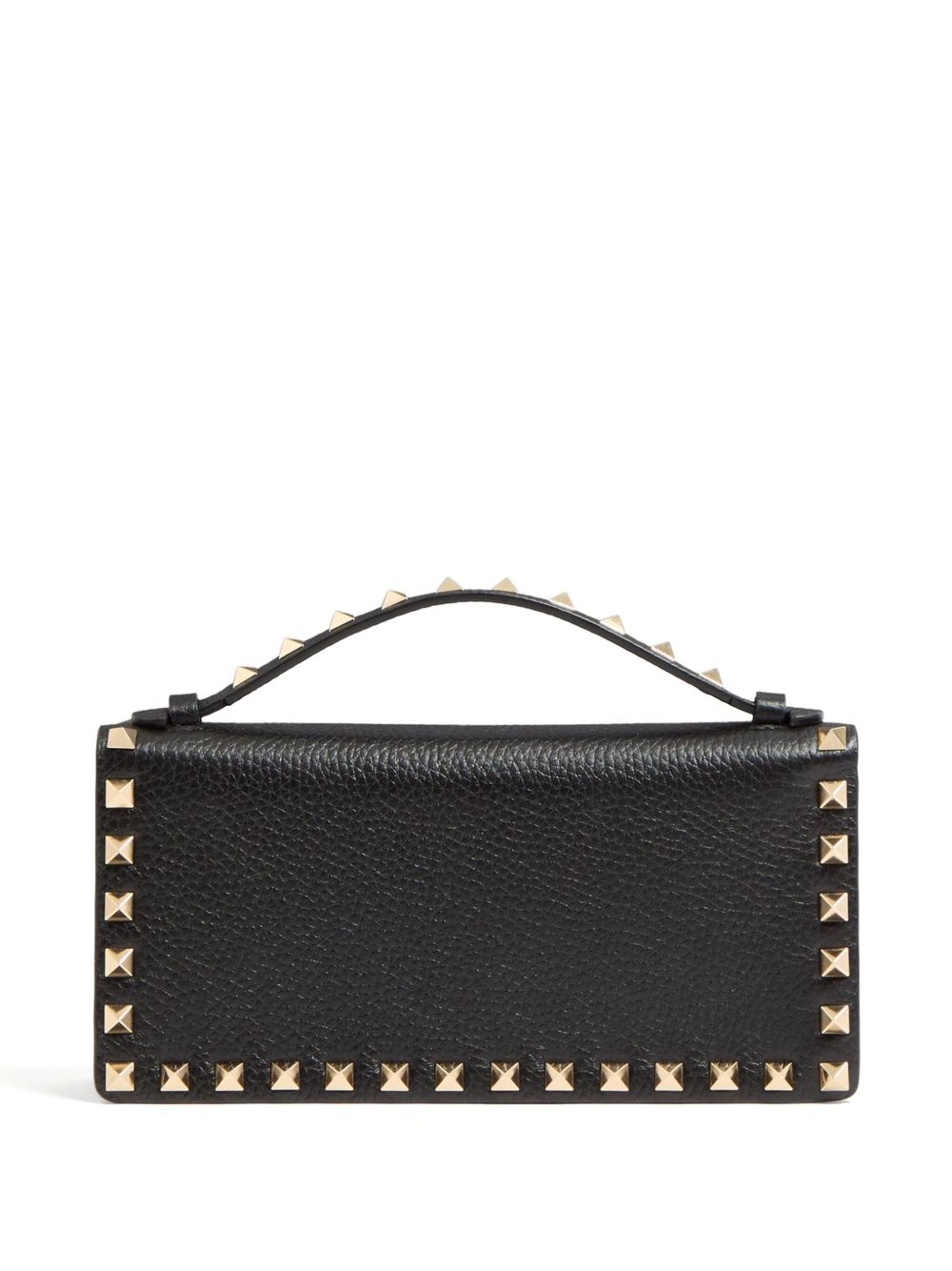 Valentino Garavani Rockstud Leather Wallet On Chain Black
