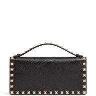 Valentino Garavani Rockstud Leather Wallet On Chain Black