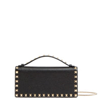 Valentino Garavani Rockstud Leather Wallet On Chain Black