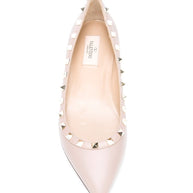 Valentino Garavani Rockstud Leather Ballet Flats Powder