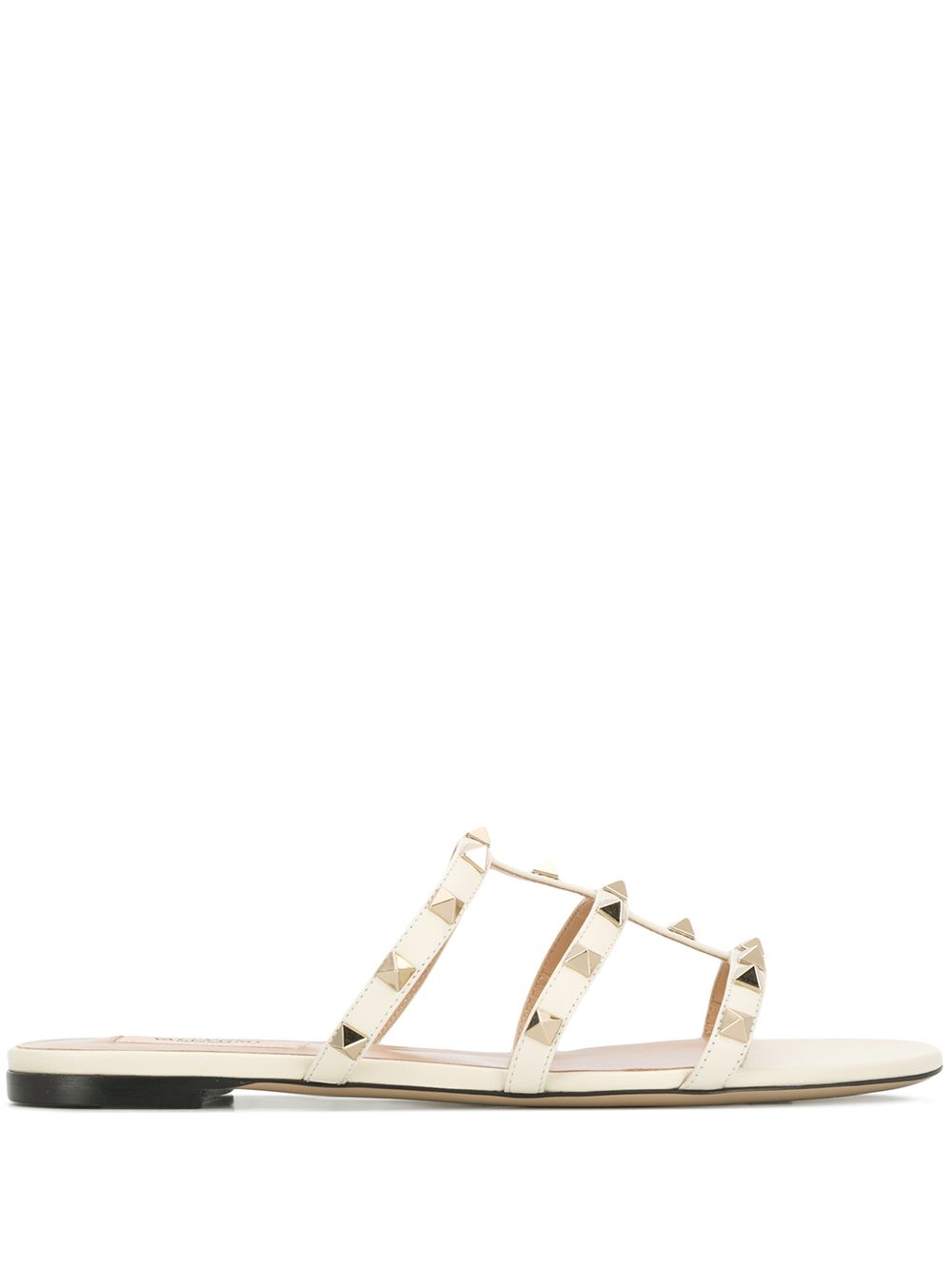 Valentino Garavani Rockstud Leather Sandals Ivory