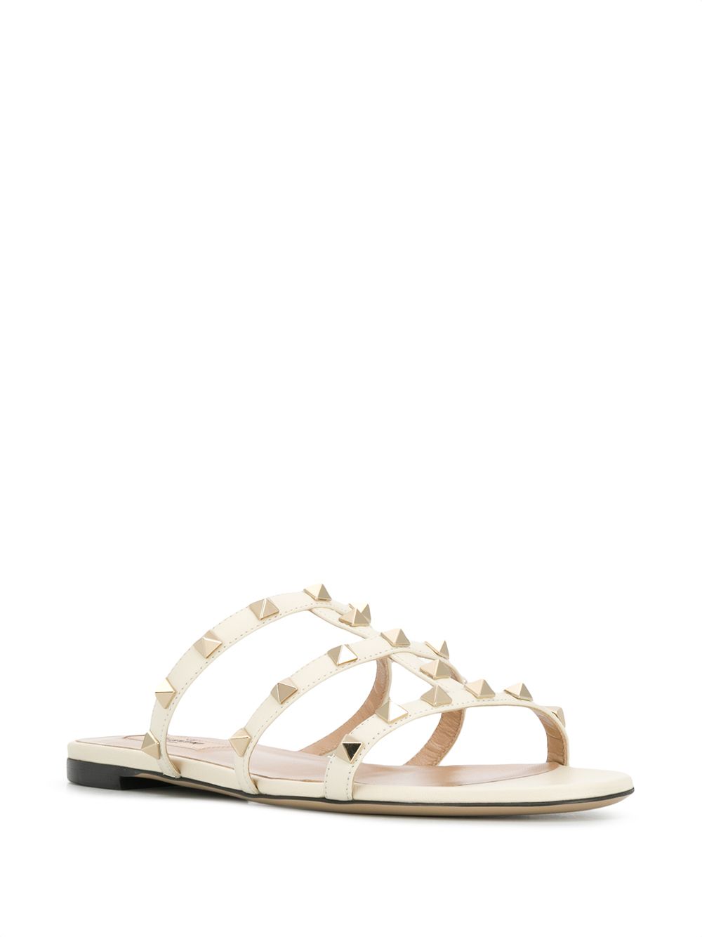 Valentino Garavani Rockstud Leather Sandals Ivory