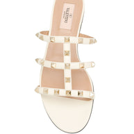 Valentino Garavani Rockstud Leather Sandals Ivory