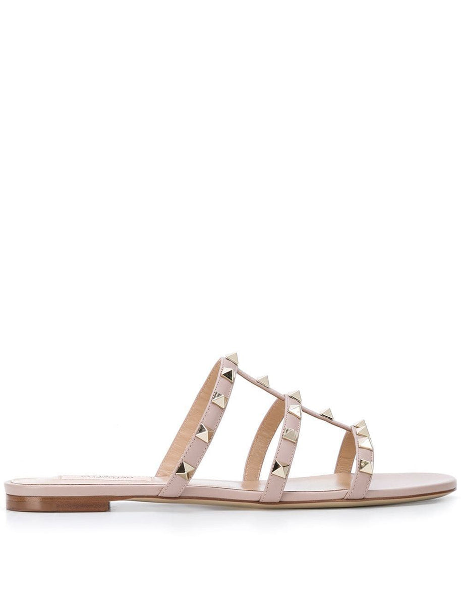 Valentino Garavani Rockstud Leather Sandals Powder
