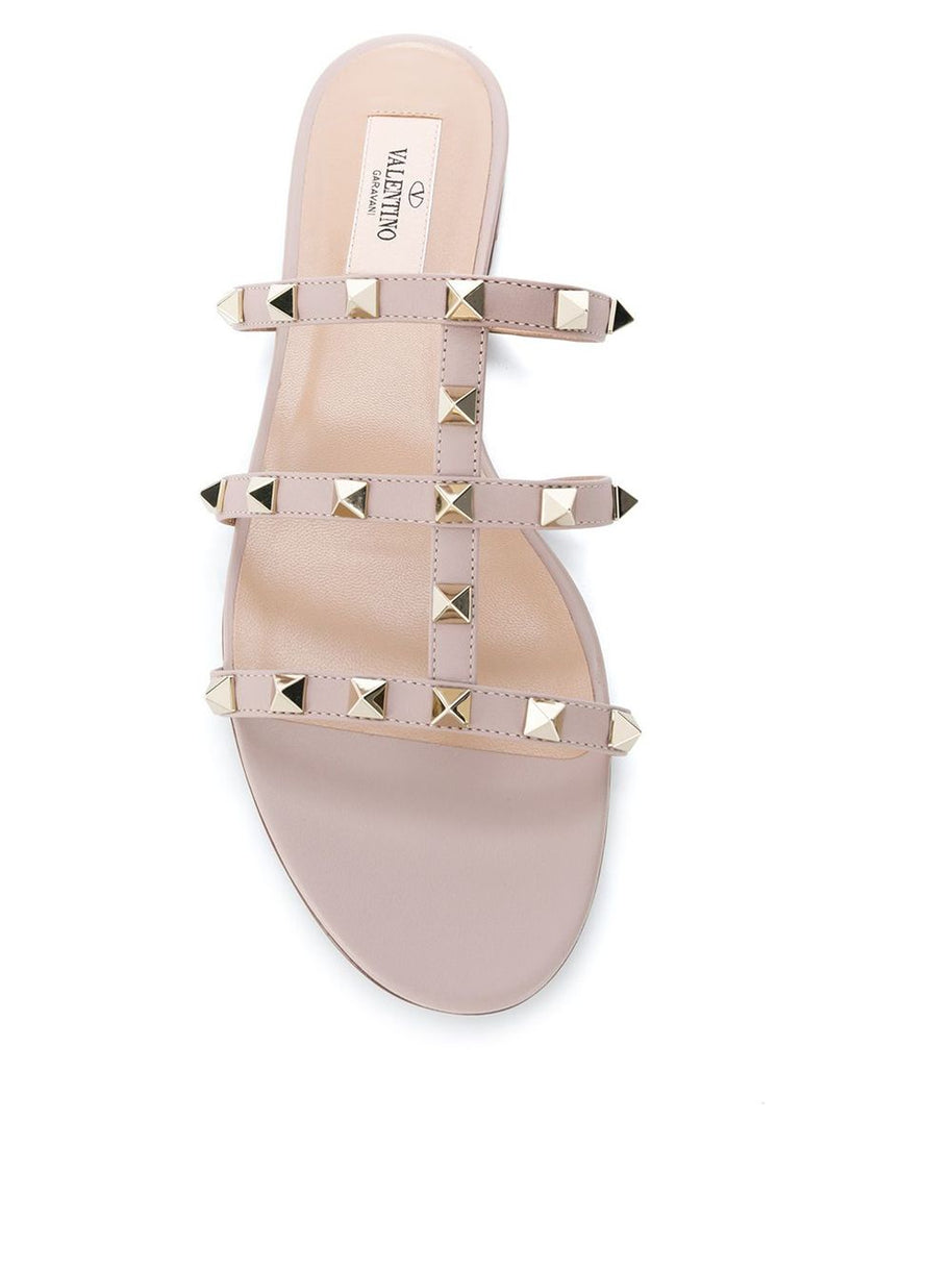 Valentino Garavani Rockstud Leather Sandals Powder