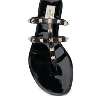 Valentino Garavani Summer Rockstud Thong Sandals Black