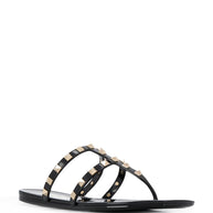 Valentino Garavani Summer Rockstud Thong Sandals Black