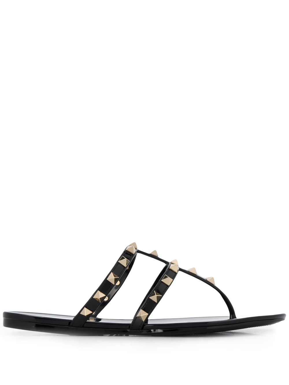 Valentino Garavani Summer Rockstud Thong Sandals Black