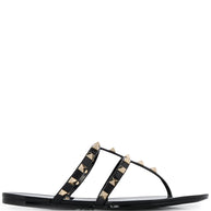 Valentino Garavani Summer Rockstud Thong Sandals Black