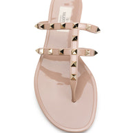 Valentino Garavani Summer Rockstud Thong Sandals Powder