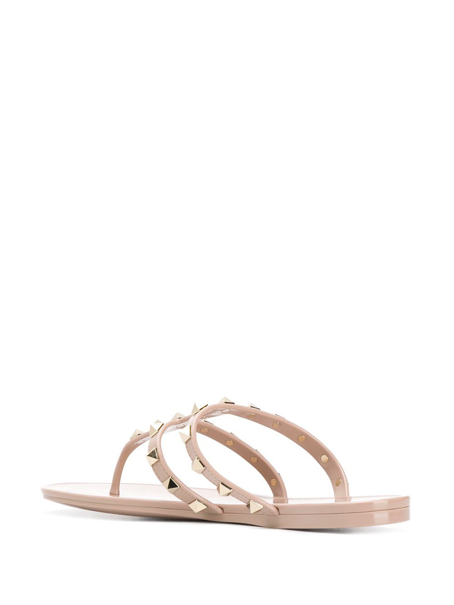 Valentino Garavani Summer Rockstud Thong Sandals Powder