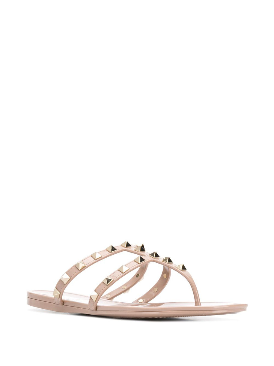Valentino Garavani Summer Rockstud Thong Sandals Powder