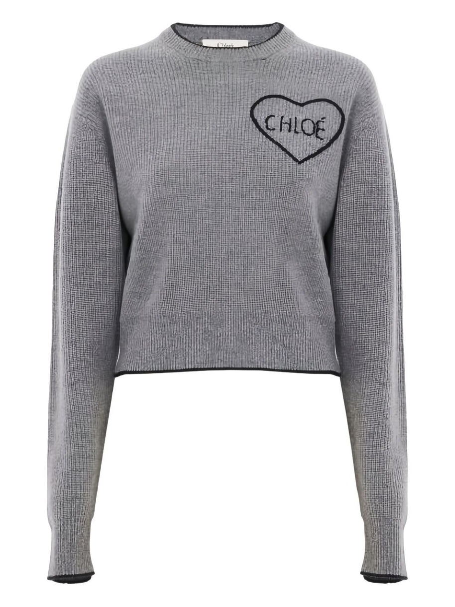 Chloé Cashmere Crewneck Sweater Grey