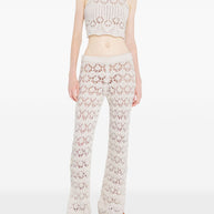 Alanui Lagoon Romance Cotton Trousers Cream