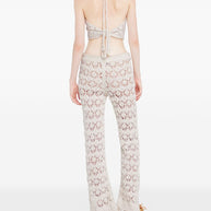 Alanui Lagoon Romance Cotton Trousers Cream