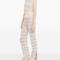 Alanui Lagoon Romance Cotton Trousers Cream