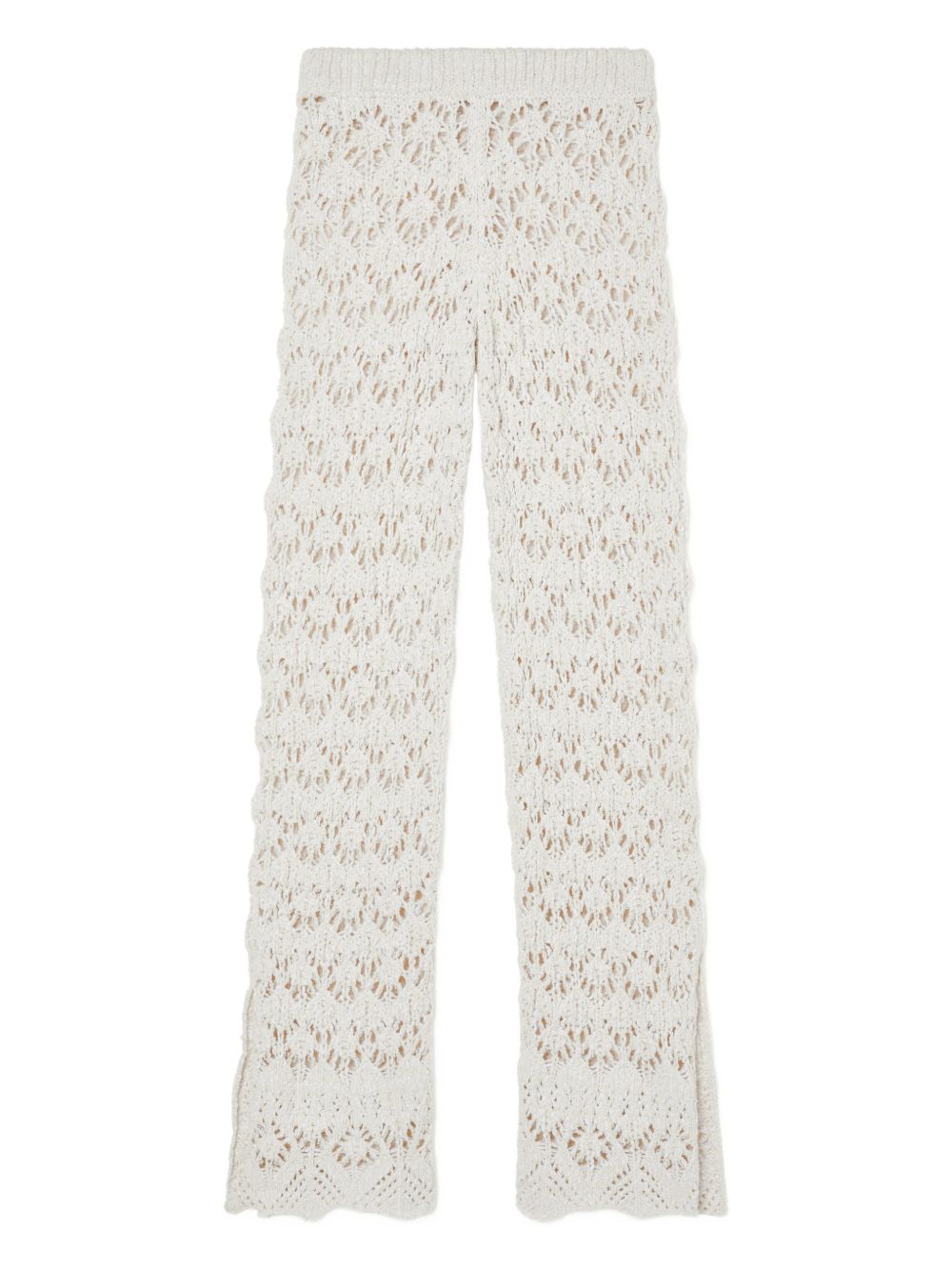 Alanui Lagoon Romance Cotton Trousers Cream