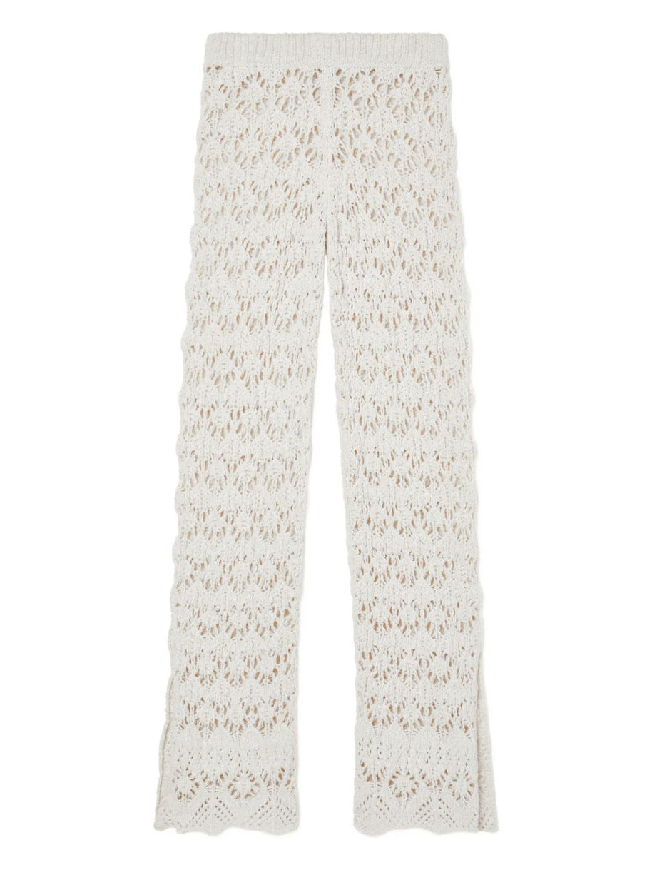 Alanui Lagoon Romance Cotton Trousers Cream