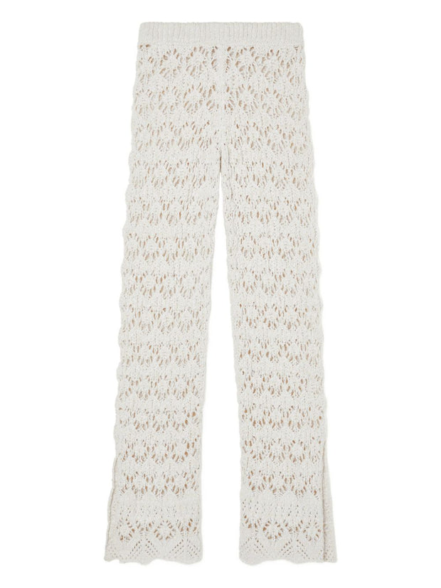 Alanui Lagoon Romance Cotton Trousers Cream
