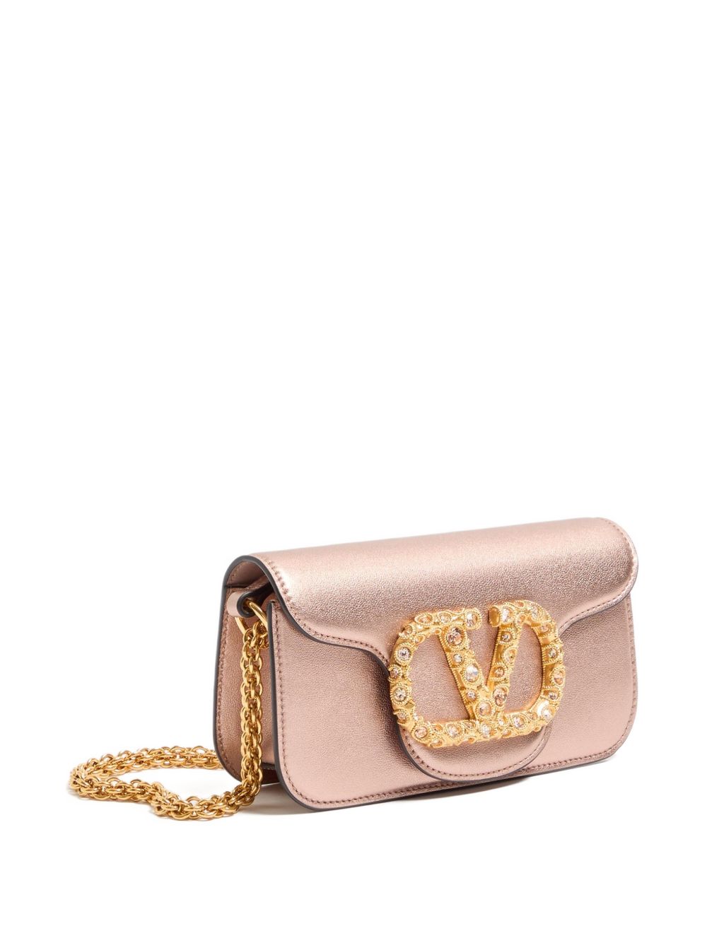 Valentino Garavani Locò Small Leather Shoulder Bag Pink