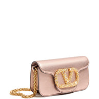 Valentino Garavani Locò Small Leather Shoulder Bag Pink