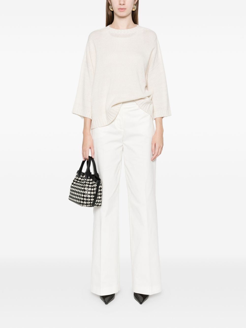 Fabiana Filippi Wool Blend Sweater Beige