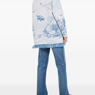 Alanui Deep In The Ocean Wool Cardigan Clear Blue