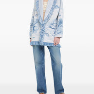 Alanui Deep In The Ocean Wool Cardigan Clear Blue