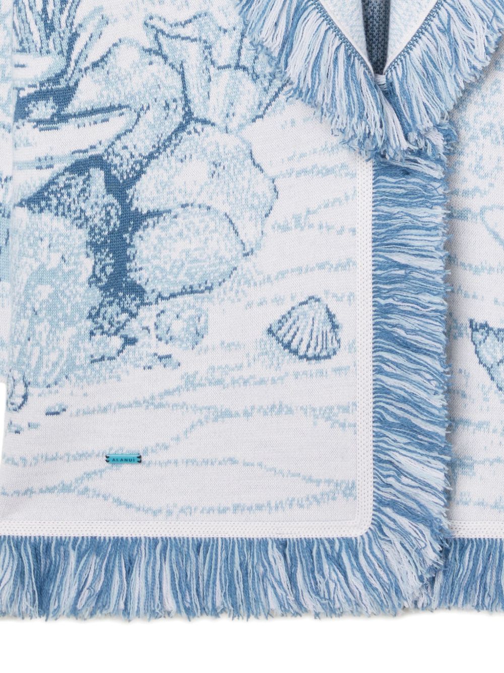 Alanui Deep In The Ocean Wool Cardigan Clear Blue