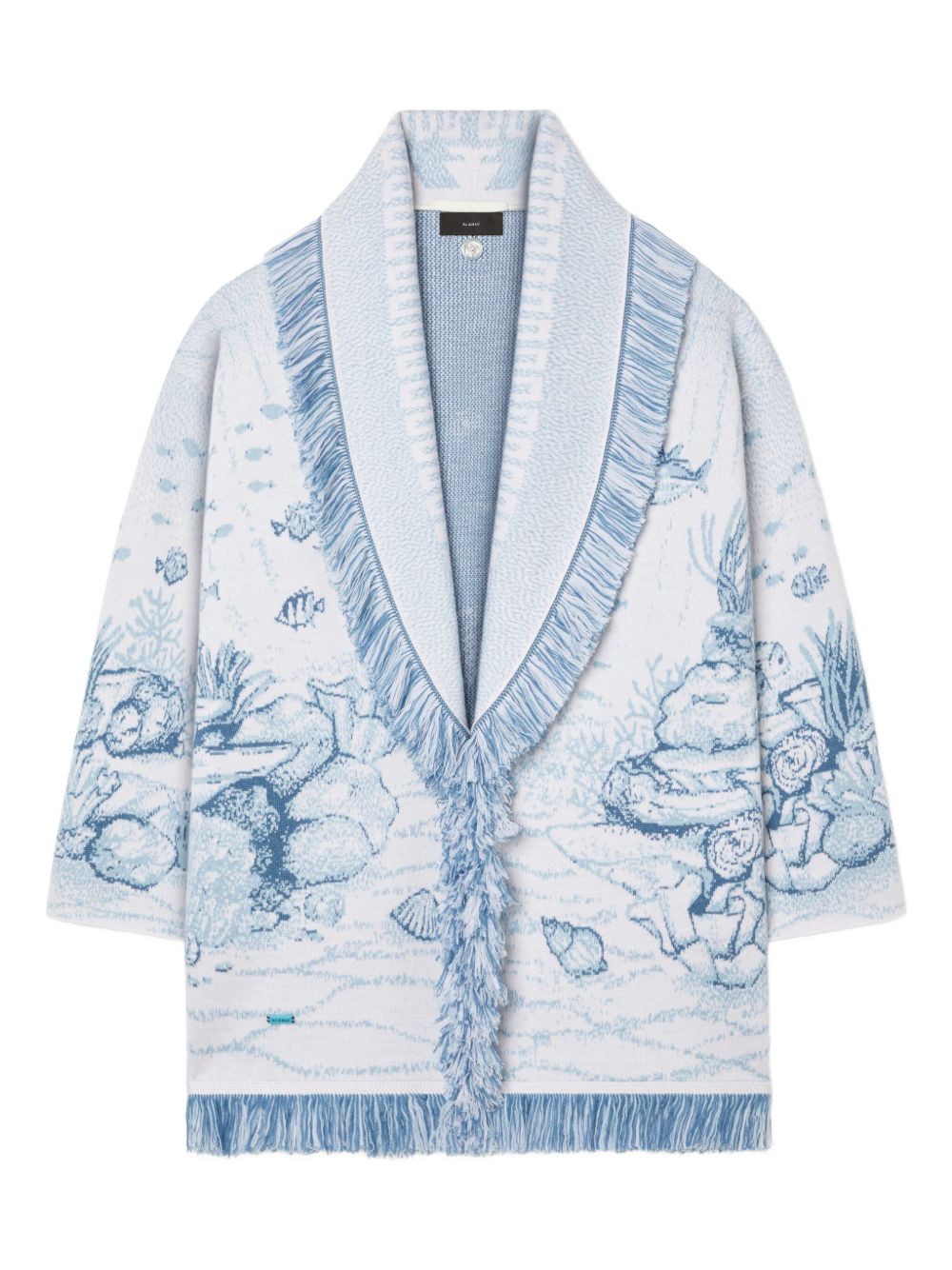 Alanui Deep In The Ocean Wool Cardigan Clear Blue