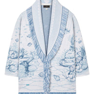 Alanui Deep In The Ocean Wool Cardigan Clear Blue