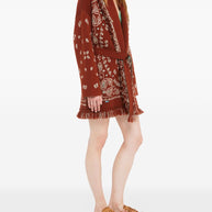 Alanui Bandana Jacquard Cashmere Cardigan Red