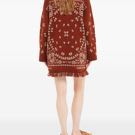 Alanui Bandana Jacquard Cashmere Cardigan Red