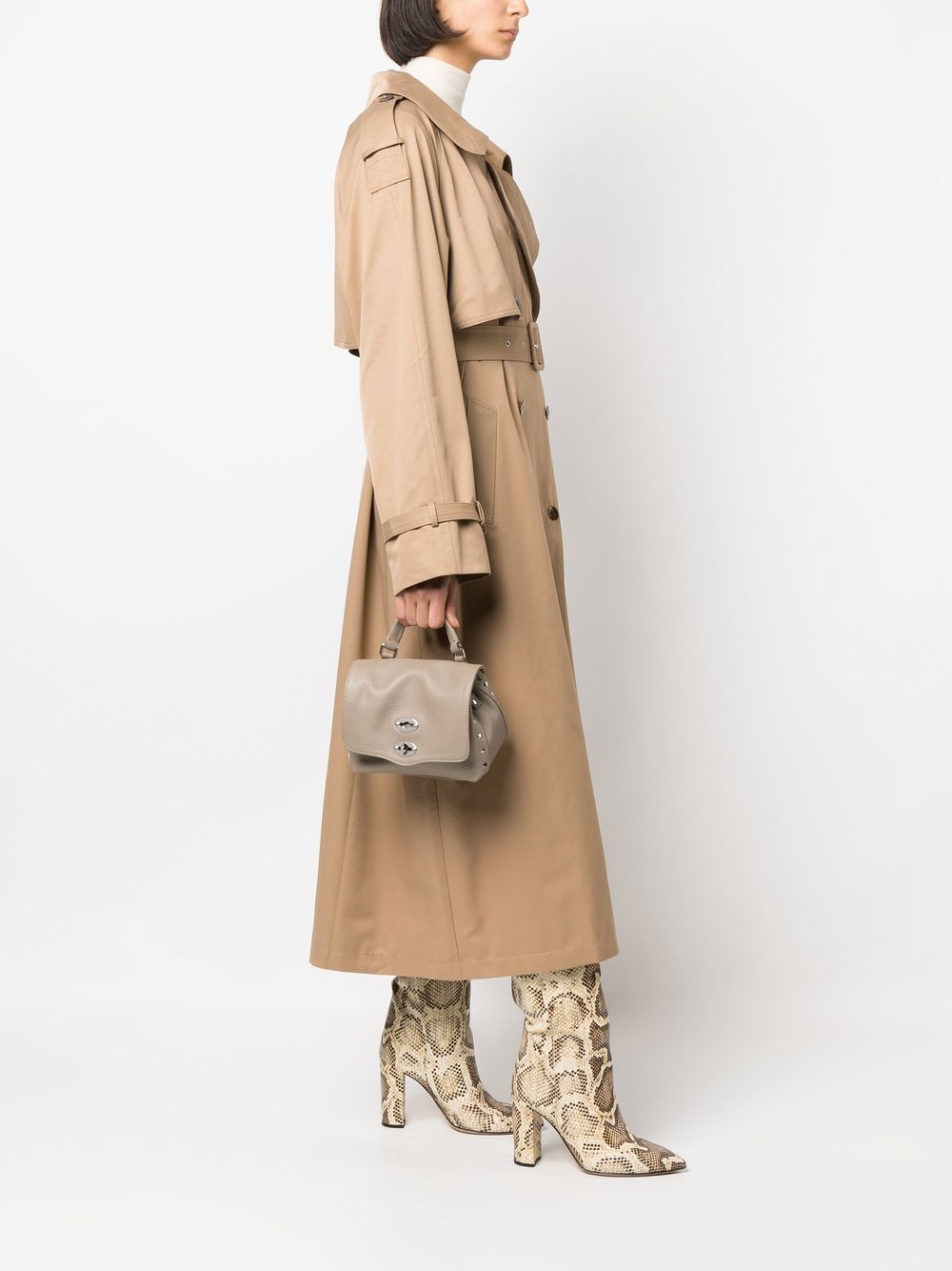 Zanellato Postina Daily Baby Leather Handbag Grey