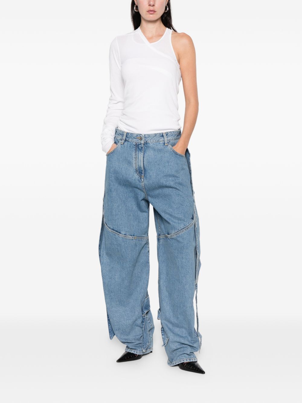 The Attico Denim Cotton Jeans Clear Blue